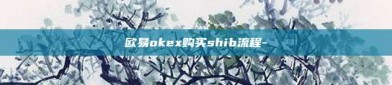 欧易okex购买shib流程-