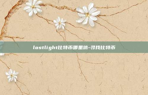 lostlight比特币哪里搞-寻找比特币