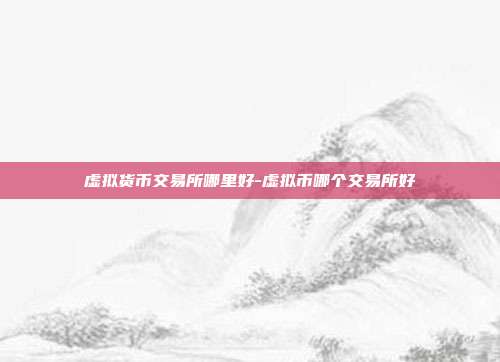 虚拟货币交易所哪里好-虚拟币哪个交易所好