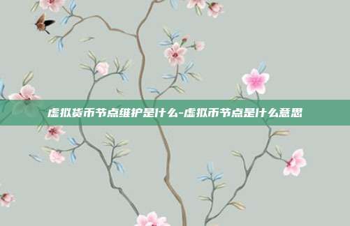 虚拟货币节点维护是什么-虚拟币节点是什么意思