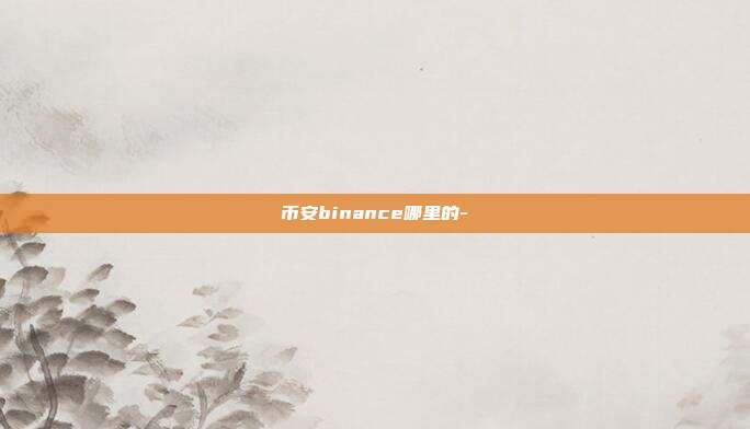 币安binance哪里的-