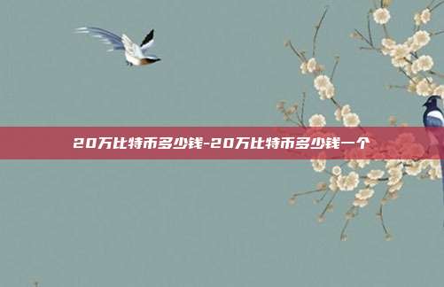 20万比特币多少钱-20万比特币多少钱一个