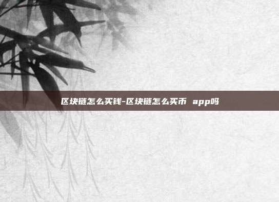 区块链怎么买钱-区块链怎么买币 app吗