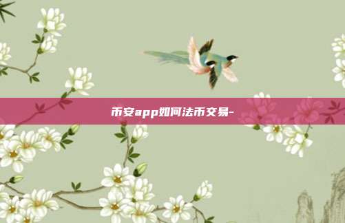 币安app如何法币交易-