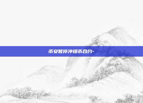 币安暂停冲提币合约-