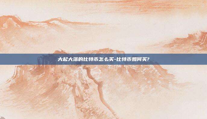 大起大落的比特币怎么买-比特币如何买?