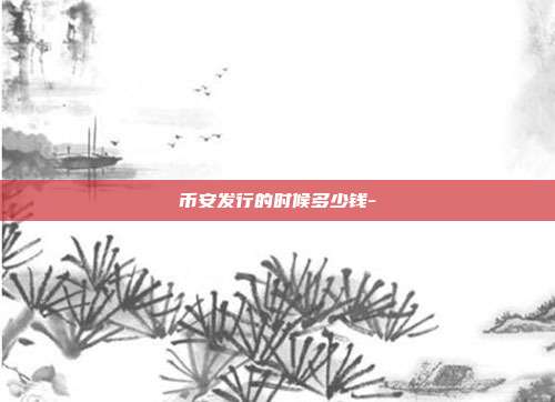 币安发行的时候多少钱-