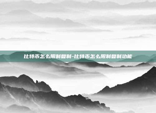 比特币怎么限制复制-比特币怎么限制复制功能