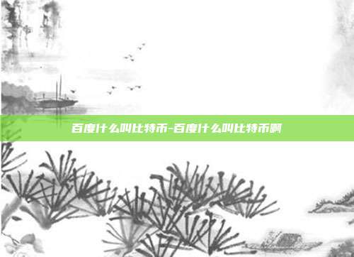 百度什么叫比特币-百度什么叫比特币啊