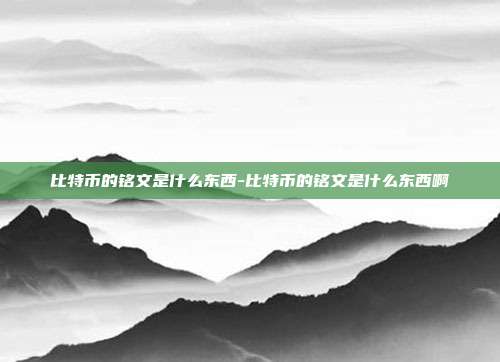 比特币的铭文是什么东西-比特币的铭文是什么东西啊