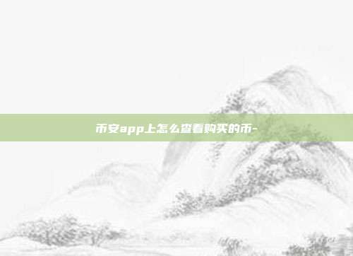 币安app上怎么查看购买的币-