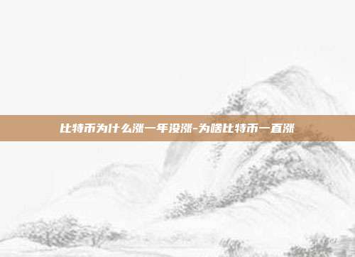 比特币为什么涨一年没涨-为啥比特币一直涨