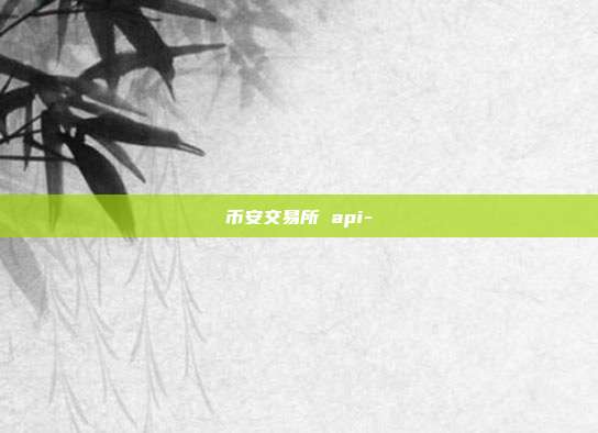 币安交易所 api-