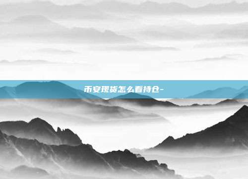 币安现货怎么看持仓-