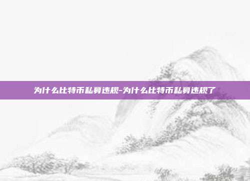 为什么比特币私募违规-为什么比特币私募违规了