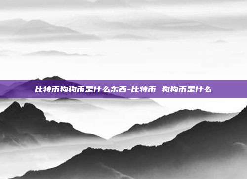 比特币狗狗币是什么东西-比特币 狗狗币是什么