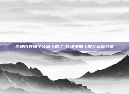 区块链在哪个公司上市了-区块链的上市公司有几家