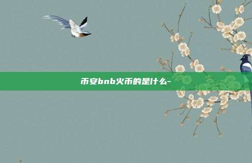 币安bnb火币的是什么-