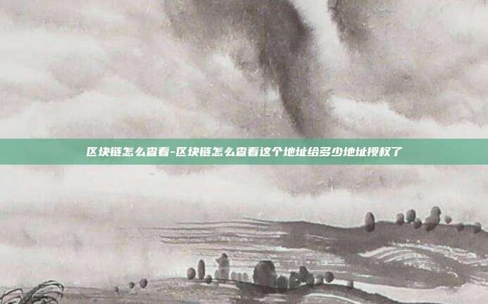 区块链怎么查看-区块链怎么查看这个地址给多少地址授权了