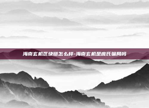 海南玄机区块链怎么样-海南玄机是庞氏骗局吗