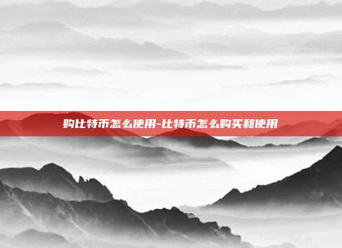 购比特币怎么使用-比特币怎么购买和使用