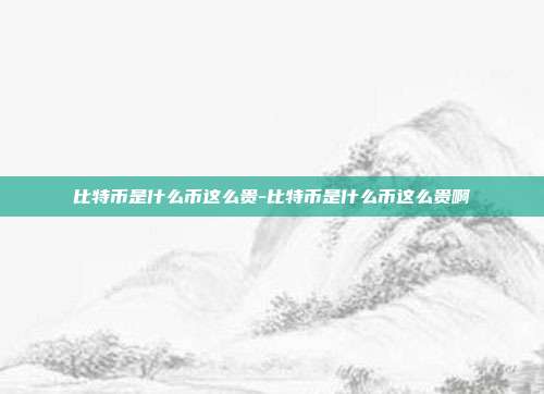 比特币是什么币这么贵-比特币是什么币这么贵啊